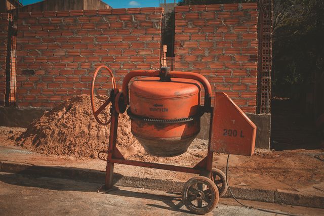 Concrete mixer on site